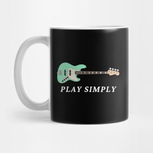 Play Simply Bass Guitar Surf Green Color Mug